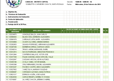 Nómina de Evaluación Continua