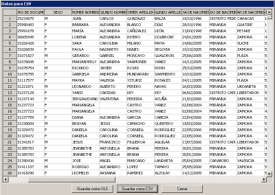 Exportación de Datos a SAZEC (Formato CSV)