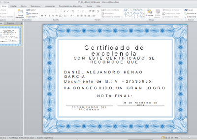 Diplomas o Certificados por Grupo o Sección utilizando sus plantillas POWERPOINT